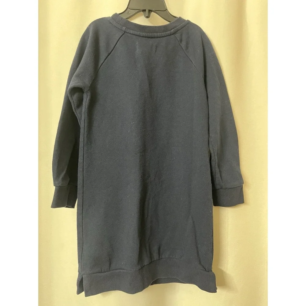 Gap Disney Size XS (4-5) Sweater Dress Mickey Mouse Navy w/ Heart Sequence  E 93